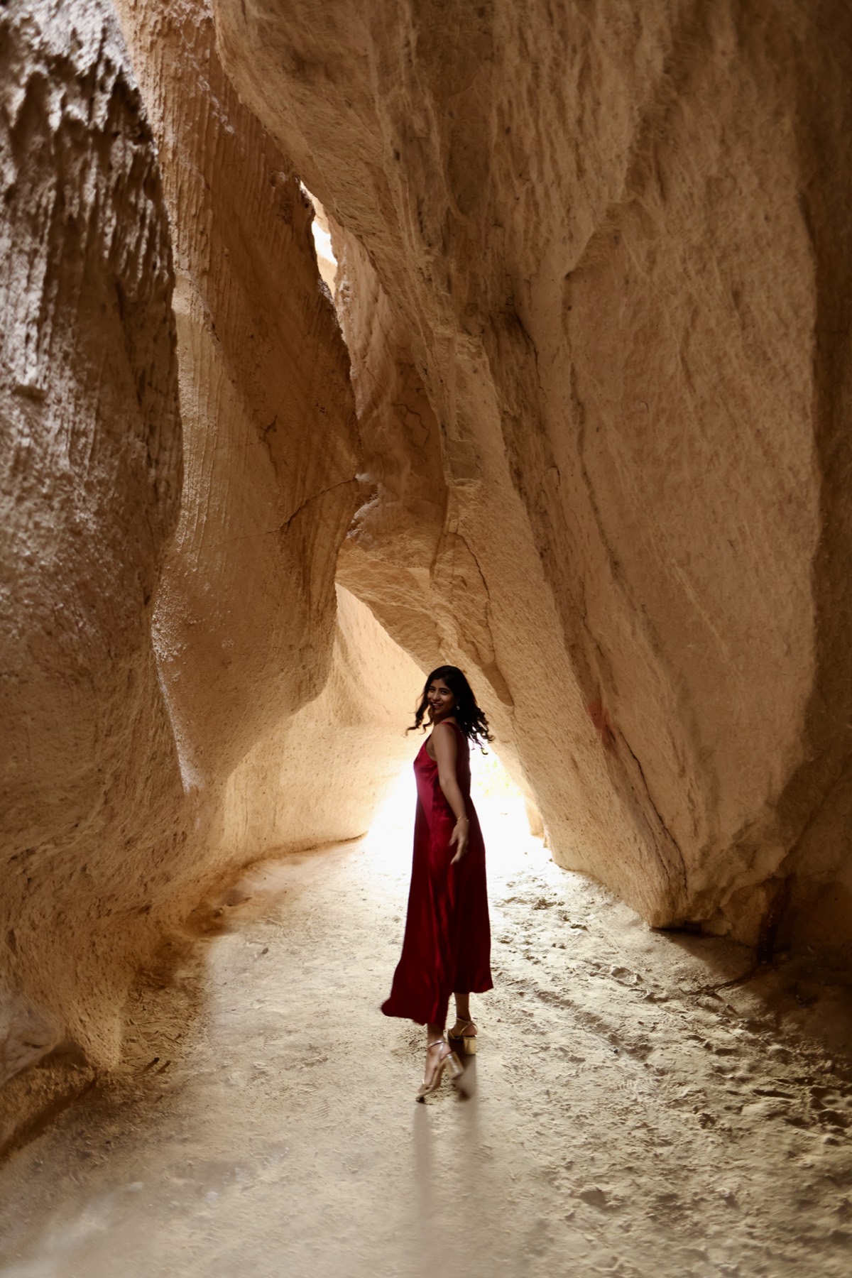 Cave dwellings cut into the rock in Göreme