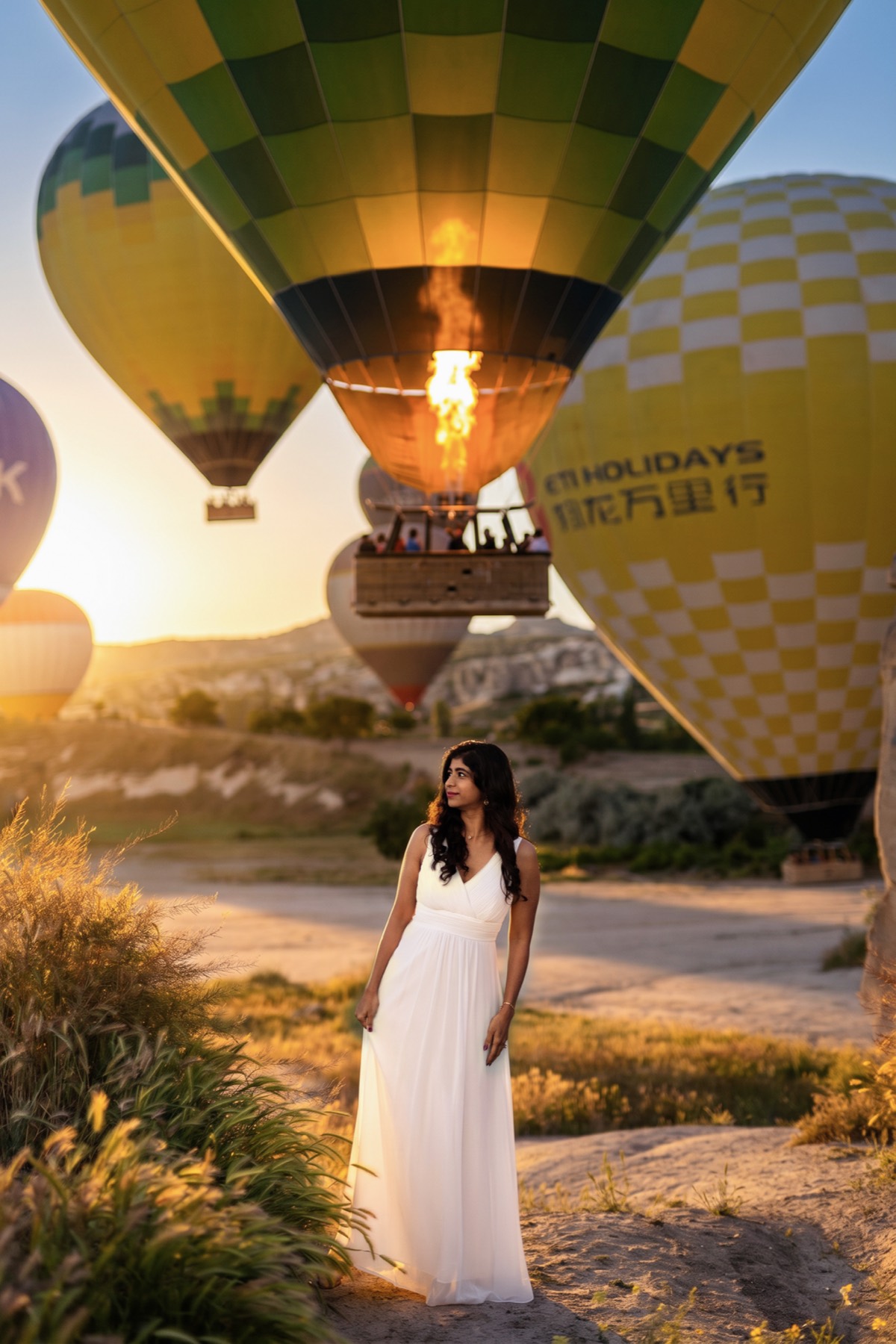 Sunrise hot air balloons over Cappadocia